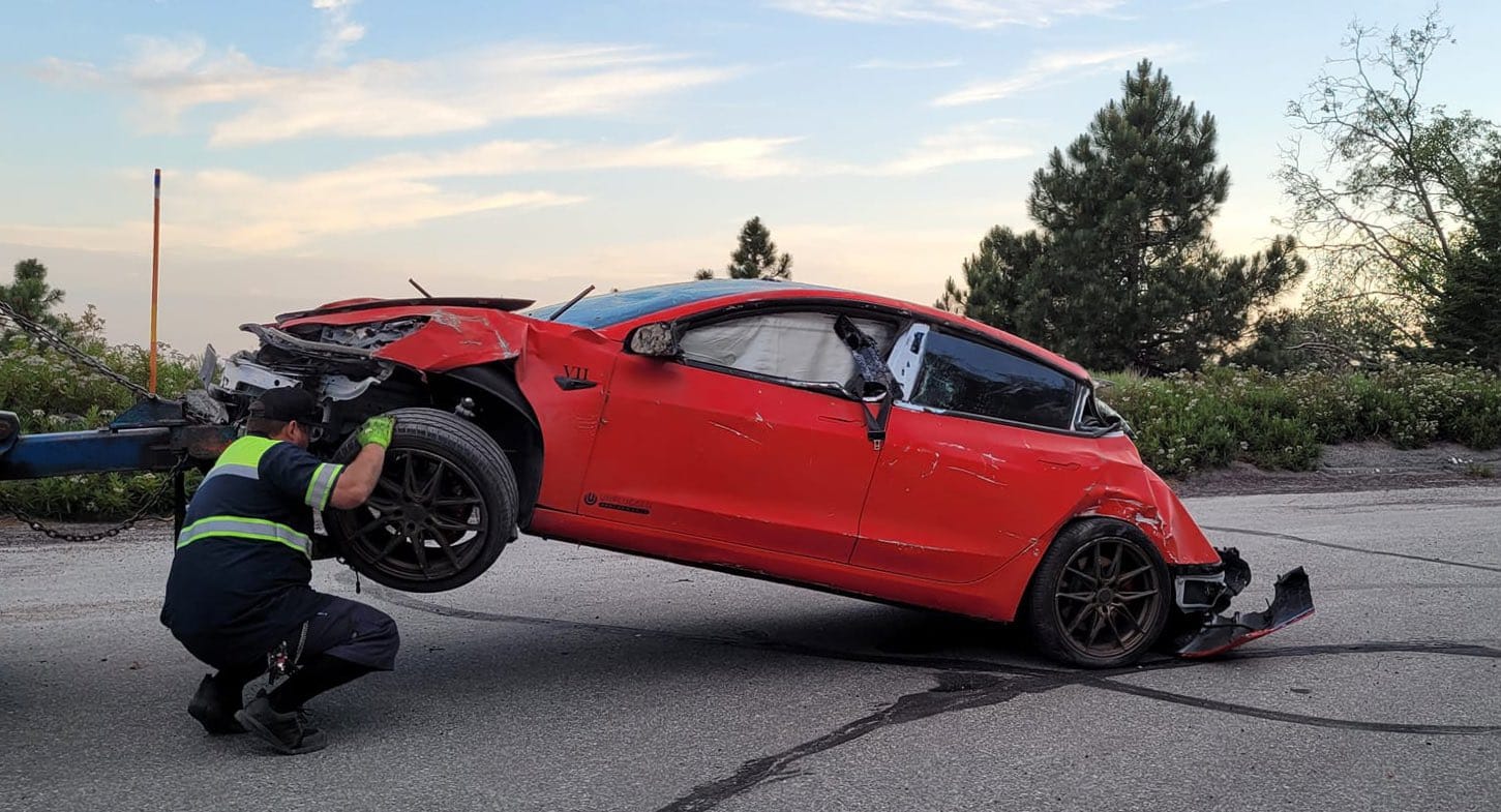 wypadek auta elektrycznego