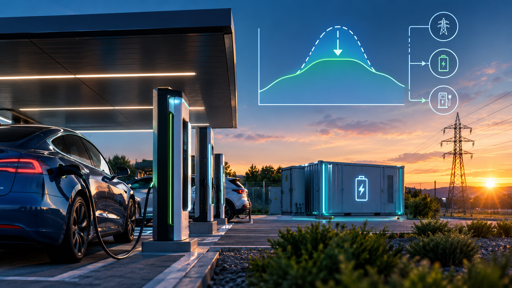 Smart EV Charging at Sunset